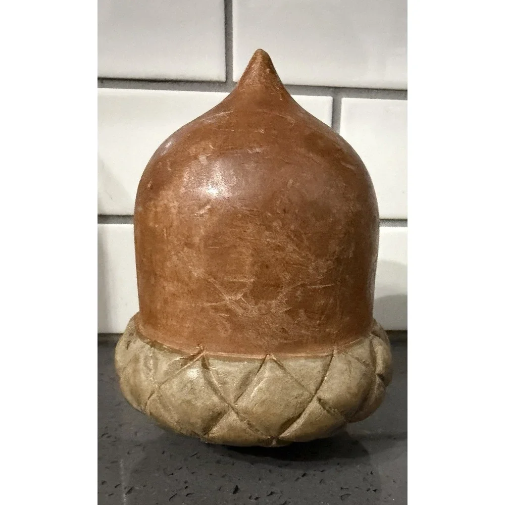Wooden Wood Acorn Fall Figure Decor Large
